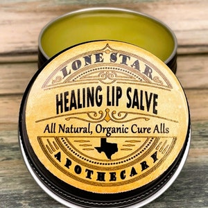 Healing LIP SALVE Repair Balm Essential Oil Blend by Lone Star Apothecary Chapped Lips Soothing Natural and ORGANIC