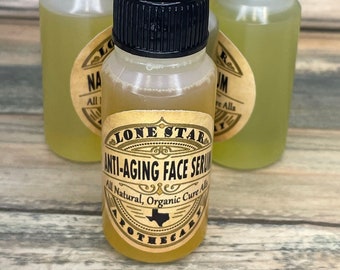 ANTI AGING SERUM Face Oil by Lone Star Apothecary 1oz Bottle Rejuvinate Revive Restore Mature Skin Organic Oils Healing Essential Oils