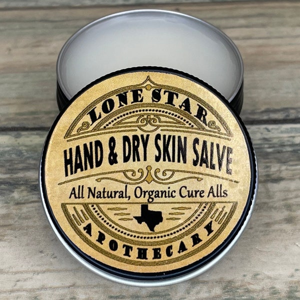 HAND & Dry Skin REPAIR SALVE Healing Chapped Sensitive Balm Essential Oil Blend Lone Star Apothecary Soothing Organic