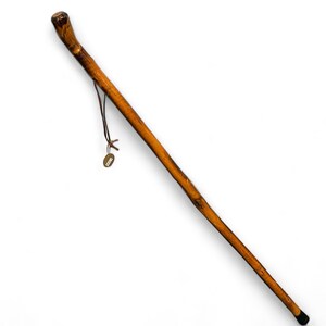USA MADE American WILLOW Wood Hand Carved Hiking Stick 48” Long Walking Cane Stick camping adventure snake  Dixie Cowboy lightweight WC1
