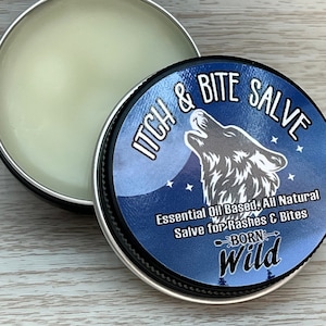 Itch & Bite SALVE bug insect poison ivy sumac oak bites stings mosquito Balm Essential oil Blend Born Wild Soothing Organic