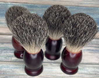 USA Made Reclaimed Wood & REAL Silvertip BADGER Hair Shaving Lather Shave Brush Soap Men's Women's Dixie Cowboy