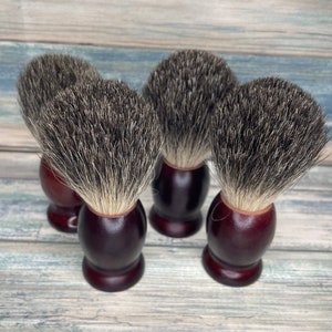 USA Made Reclaimed Wood & REAL Silvertip BADGER Hair Shaving Lather Shave Brush Soap Men's Women's Dixie Cowboy image 1