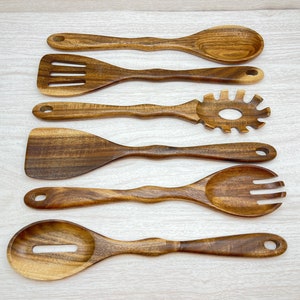 Olive Wood Utensil Set, Personalized Utensils, Engraved Olive Wood Utensil Set, Personalized Utensils, Engraved