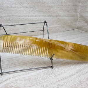 USA Made Ox Buffalo Yak Horn Hand Carved Hair Comb 7.5" Barber Dressing 2 Sided fine & Medium Tooth Dixie Cowboy A24