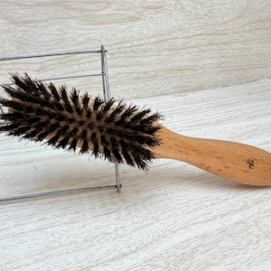 USA Made Natural BOAR Hair 7.5” Beechwood Wood Bristle Mid Firm Styling Smoothing Finishing Brush Hair Pocket Purse Beard Dixie Cowboy