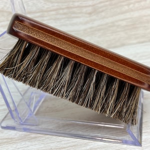 USA Made Black Walnut Wood horsehair Horse Hair Wood Beard Bristle Brush Short Hair 4.5” Soft Stiffness Palm Military Dixie Cowboy
