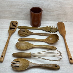Personalized 5 Piece Bamboo Cooking Utensil Set / High Quality / Dishwasher  Safe / Baker / Chef / Cooking Tools / House Warming / Spatula 