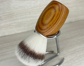 USA Made Black Walnut Wood & Badger Boar Nylon Faux Hair Shaving Brush Vegan Friendly Lather Shave Soap Dixie Cowboy