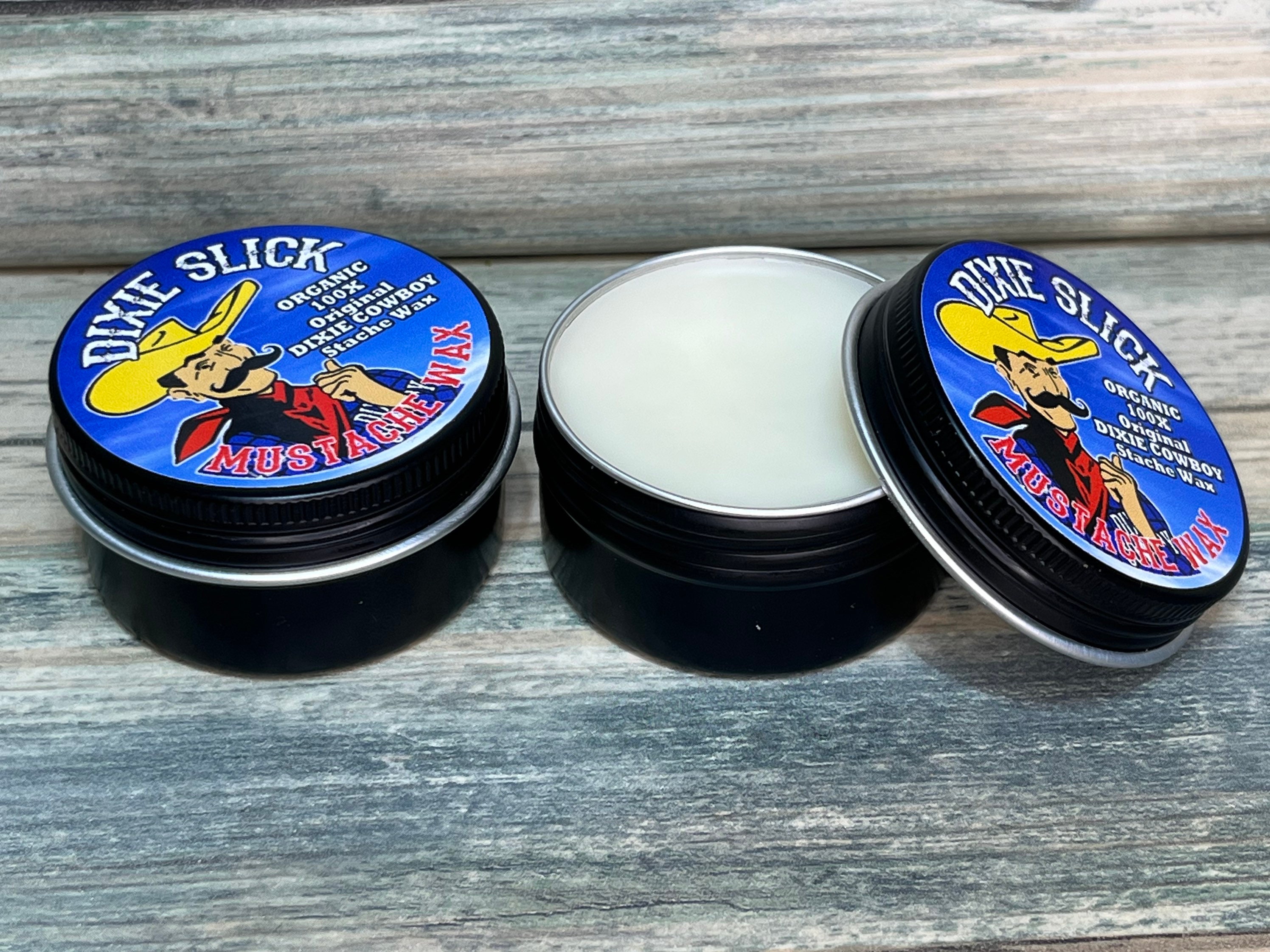 100X Dixie Slick ORGANIC 1 Oz Mustache Wax USA Made Original All Natural  Petroleum Free 100X Extra STIFF Strong Hold Handlebar Cowboy - Etsy | Bartpomaden