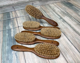 Men's Beechwood Military Hairbrush with Pure Soft or Wild Boar Bristles -  Made in Germany