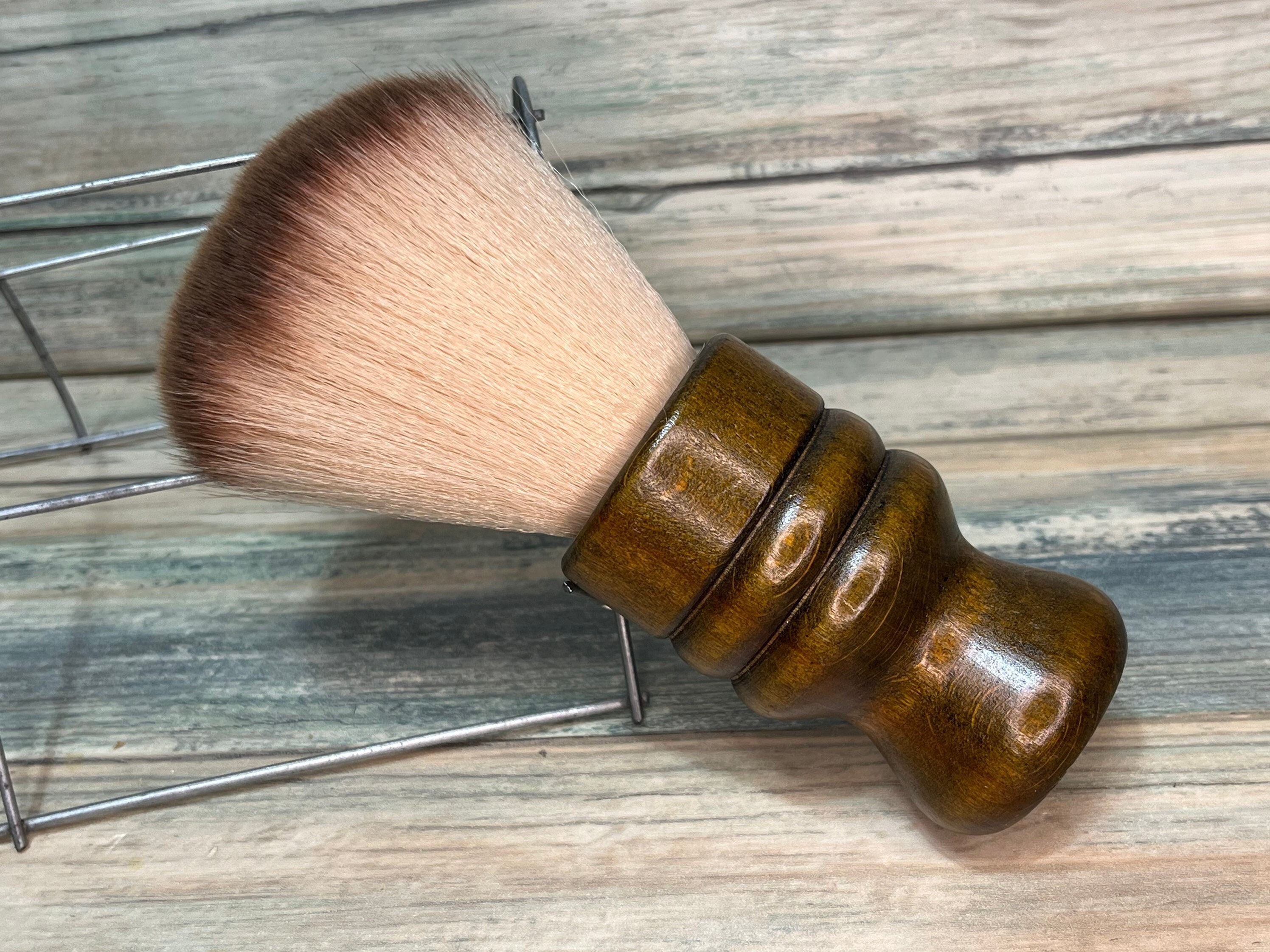 USA Made Boar & Horse Hair reclaimed Wood Barber Salon Dusting Powder  Application Brush Farm Raised Hair Bristle Wood Hair Neck Duster