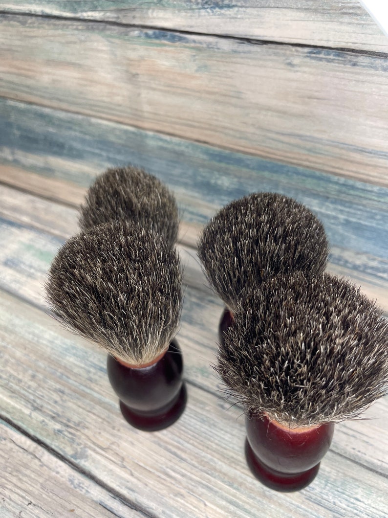 USA Made Reclaimed Wood & REAL Silvertip BADGER Hair Shaving Lather Shave Brush Soap Men's Women's Dixie Cowboy image 8
