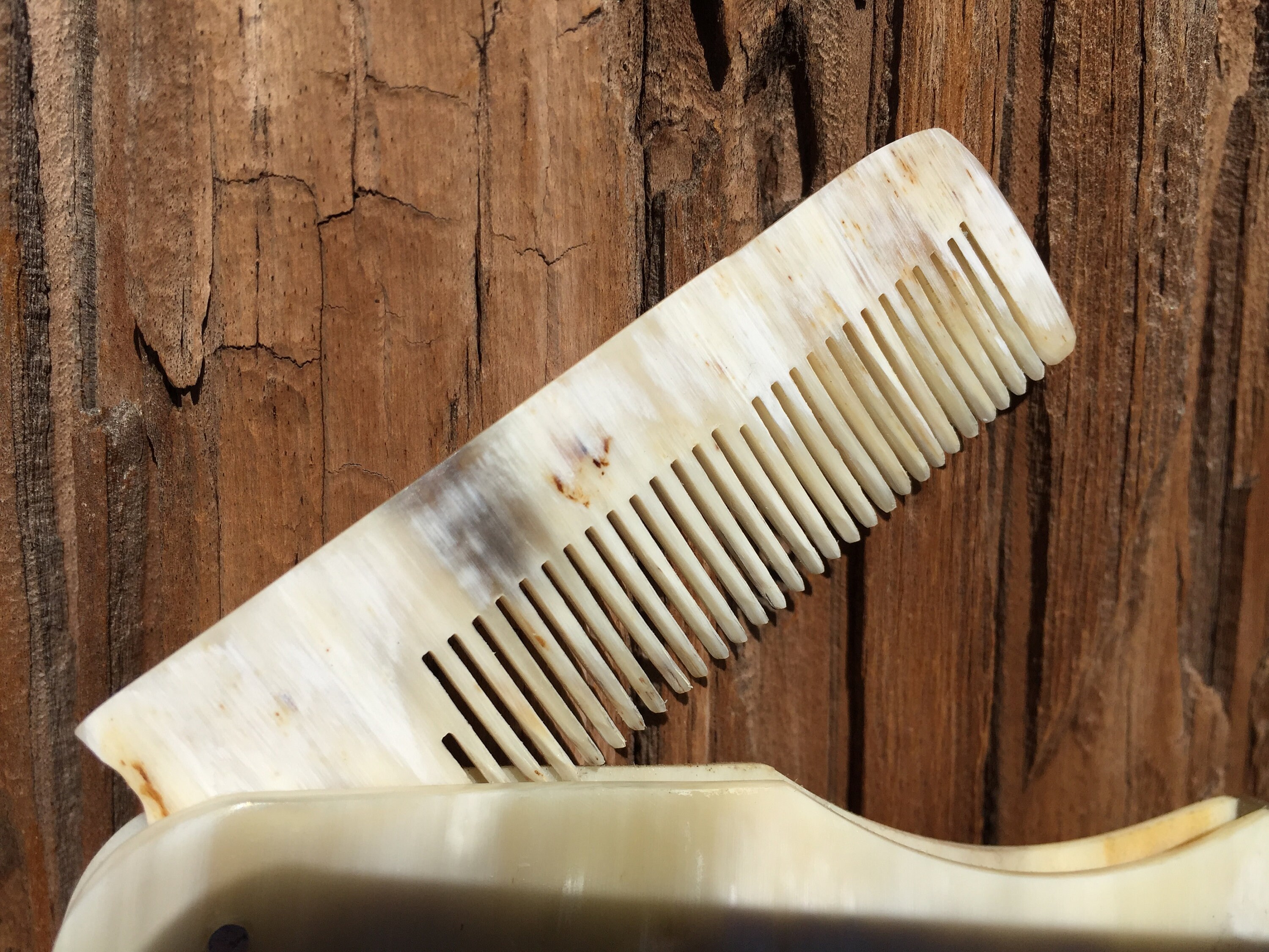 USA Made BUFFALO Ox HORN Hair Comb Perfect Beard Mustache or Pocket Comb 5\u201d Yak Fine Medium Tooth Dixie Cowboy C17