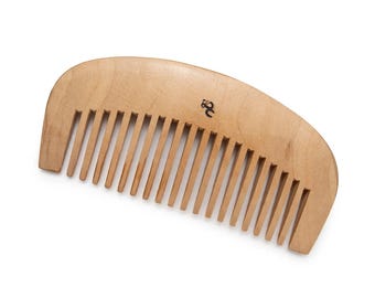 USA Made PEAR Wood raw 5” Curved Hand Wood Pocket Styling fine tooth Wet Dry Hair Comb Dixie Cowboy c32