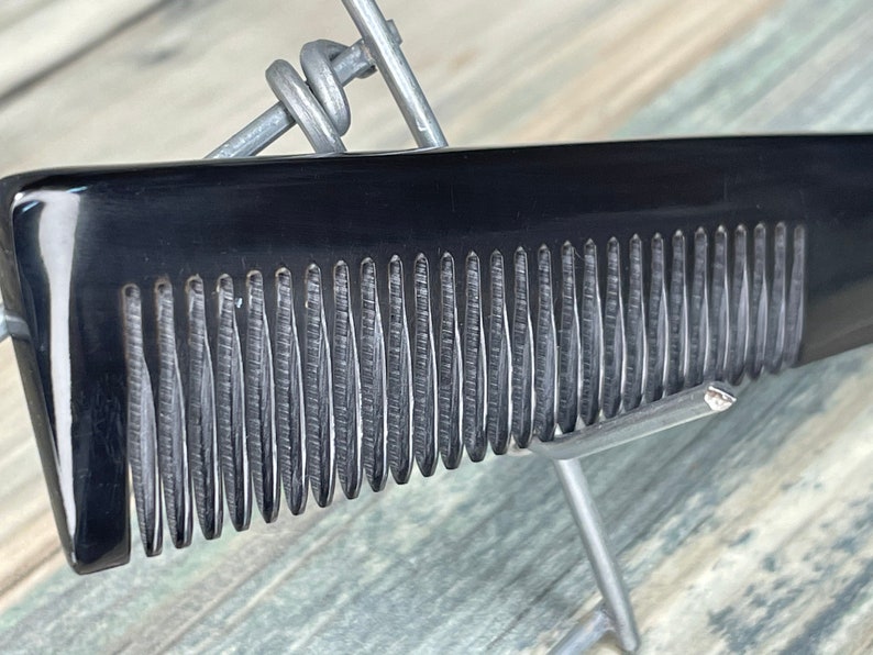 USA Made BUFFALO Ox HORN Hair Comb Perfect Beard Mustache or Pocket Comb 5\u201d Yak Fine Medium Tooth Dixie Cowboy C17