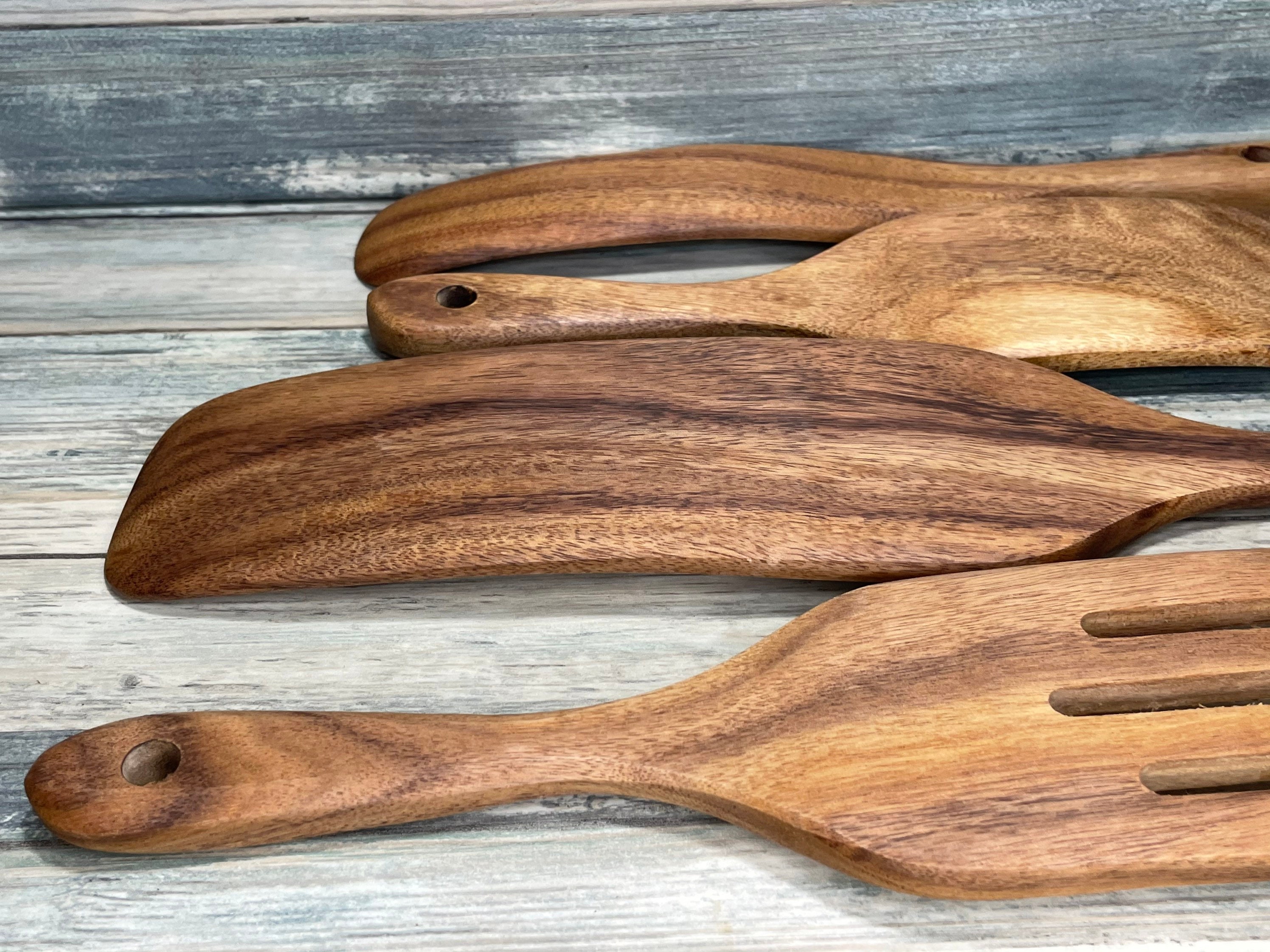 teak spurtle set
