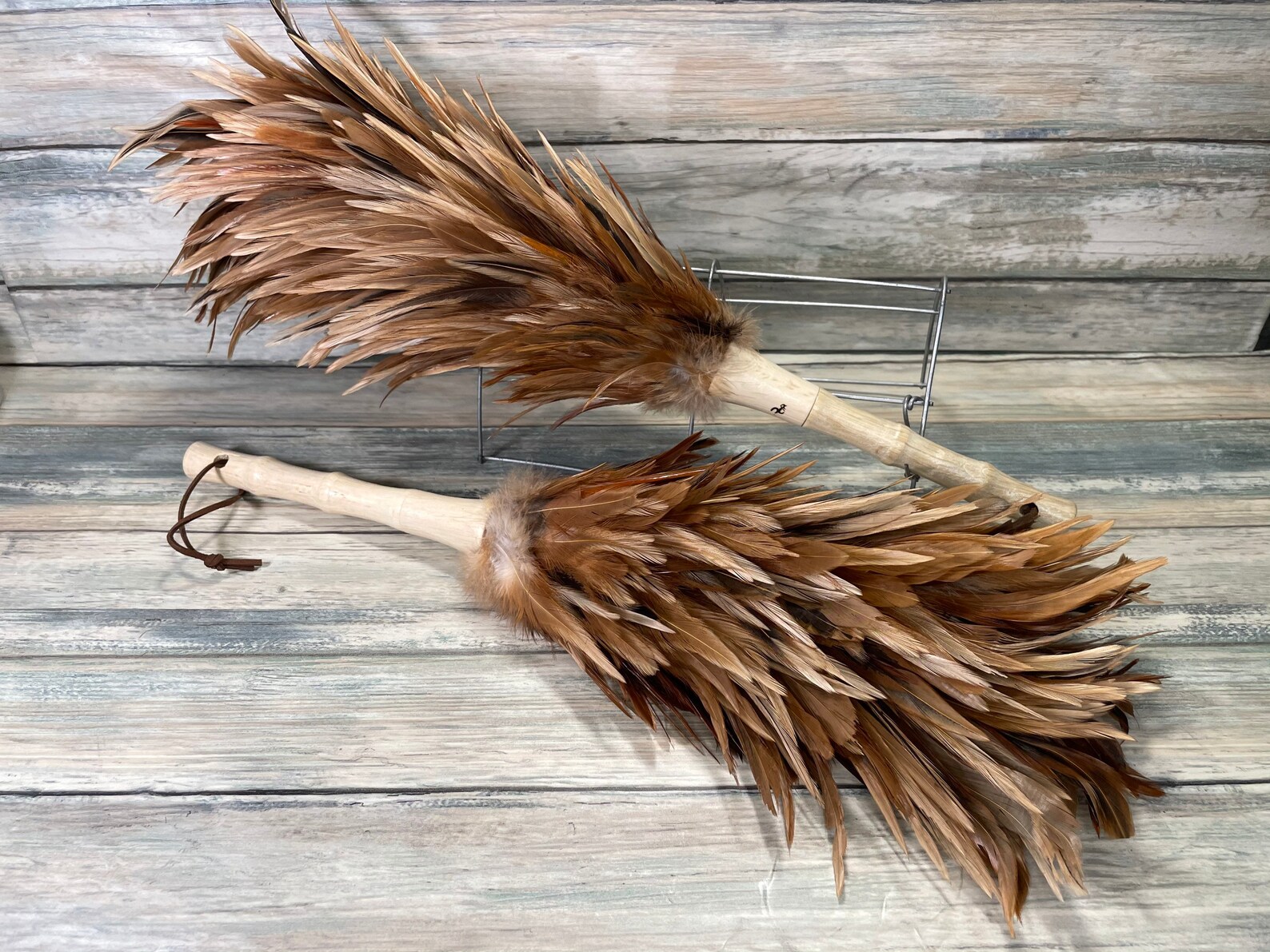 USA Made Real CHICKEN Rooster Feather & Wood Duster dusting Etsy