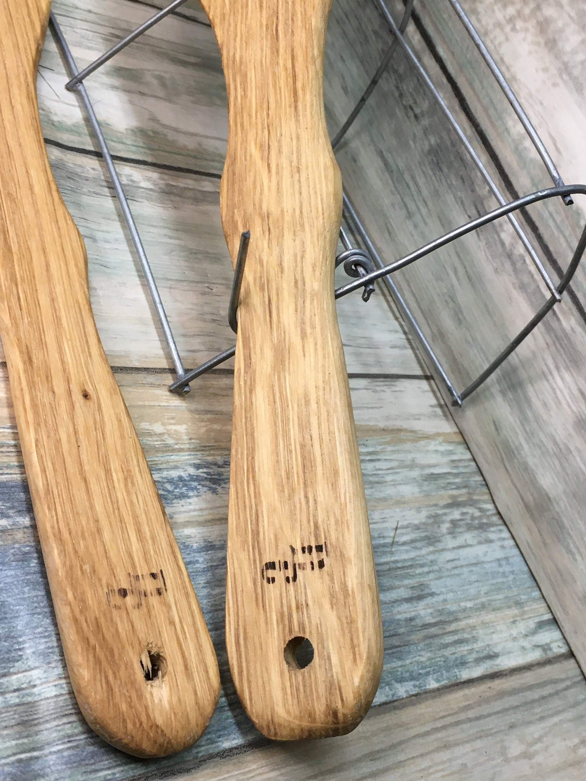 USA Made SET of 2 Texas OAK Wood Spatula Set 12 Spatulas Slotted Solid Cooking Baking Serving
