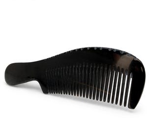 USA Made Black BUFFALO Ox HORN Medium Fine Tooth Finishing Smoothing Styling Wet Dry Comb 8” Hair Dixie Cowboy c2