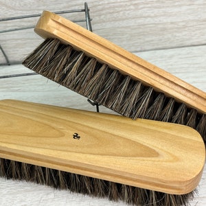 Set of 4 Leather Care Shoe Shine Brush Black Walnut Handle Super Soft  Horsehair Sustainable Packaging 