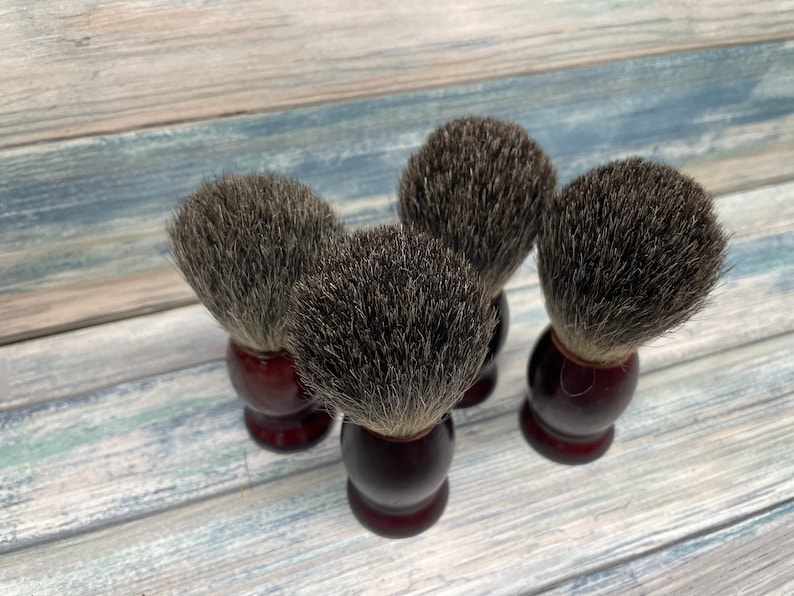 USA Made Reclaimed Wood & REAL Silvertip BADGER Hair Shaving Lather Shave Brush Soap Men's Women's Dixie Cowboy image 3