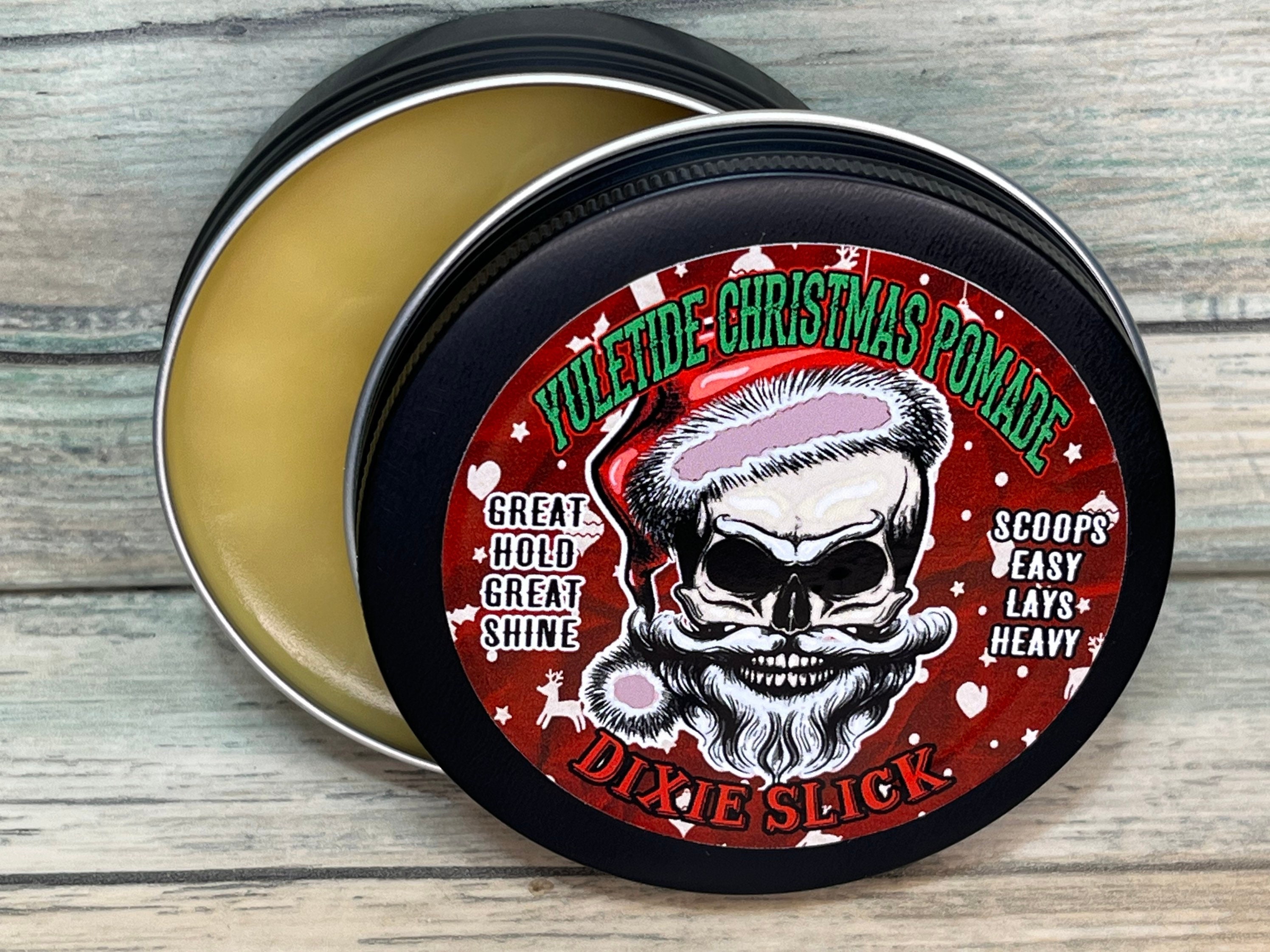 YULETIDE CHRISTMAS Hair POMADE Dixie Slick Christmas Holiday 4oz Rockabilly  Greaser Styling Wax Grease by Dixie Cowboy