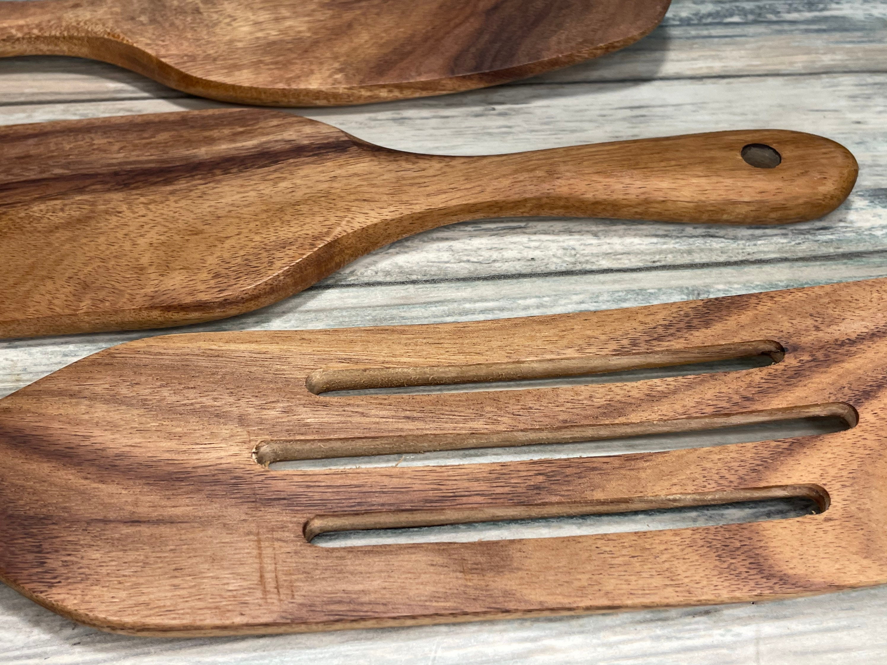 teak spurtle set