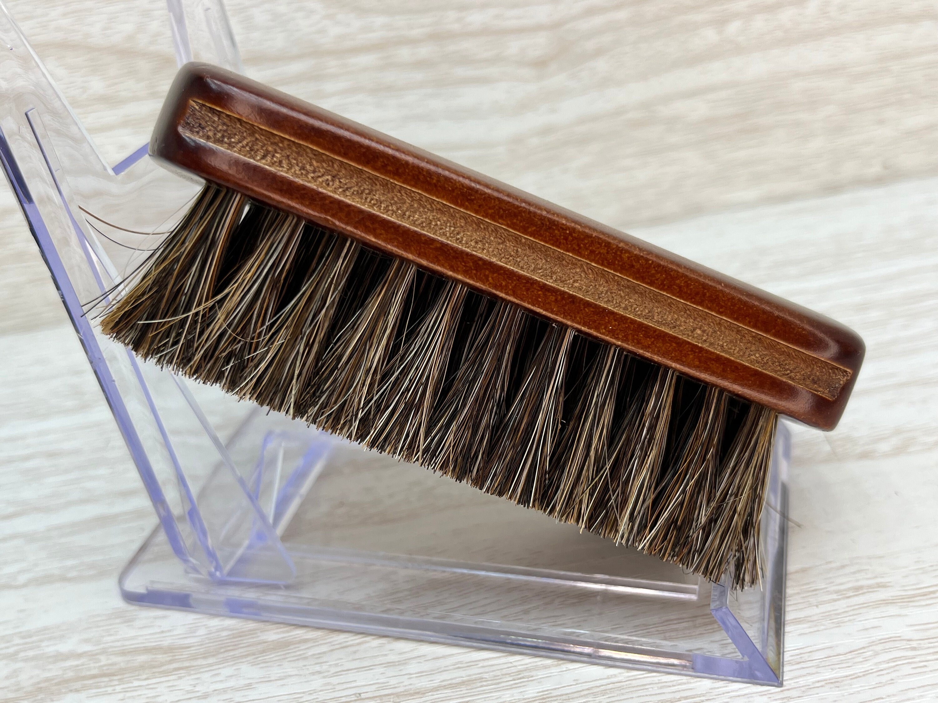 Round Shaker Style Brush Wood Handle, Horse Hair Brush Farmhouse Decor 