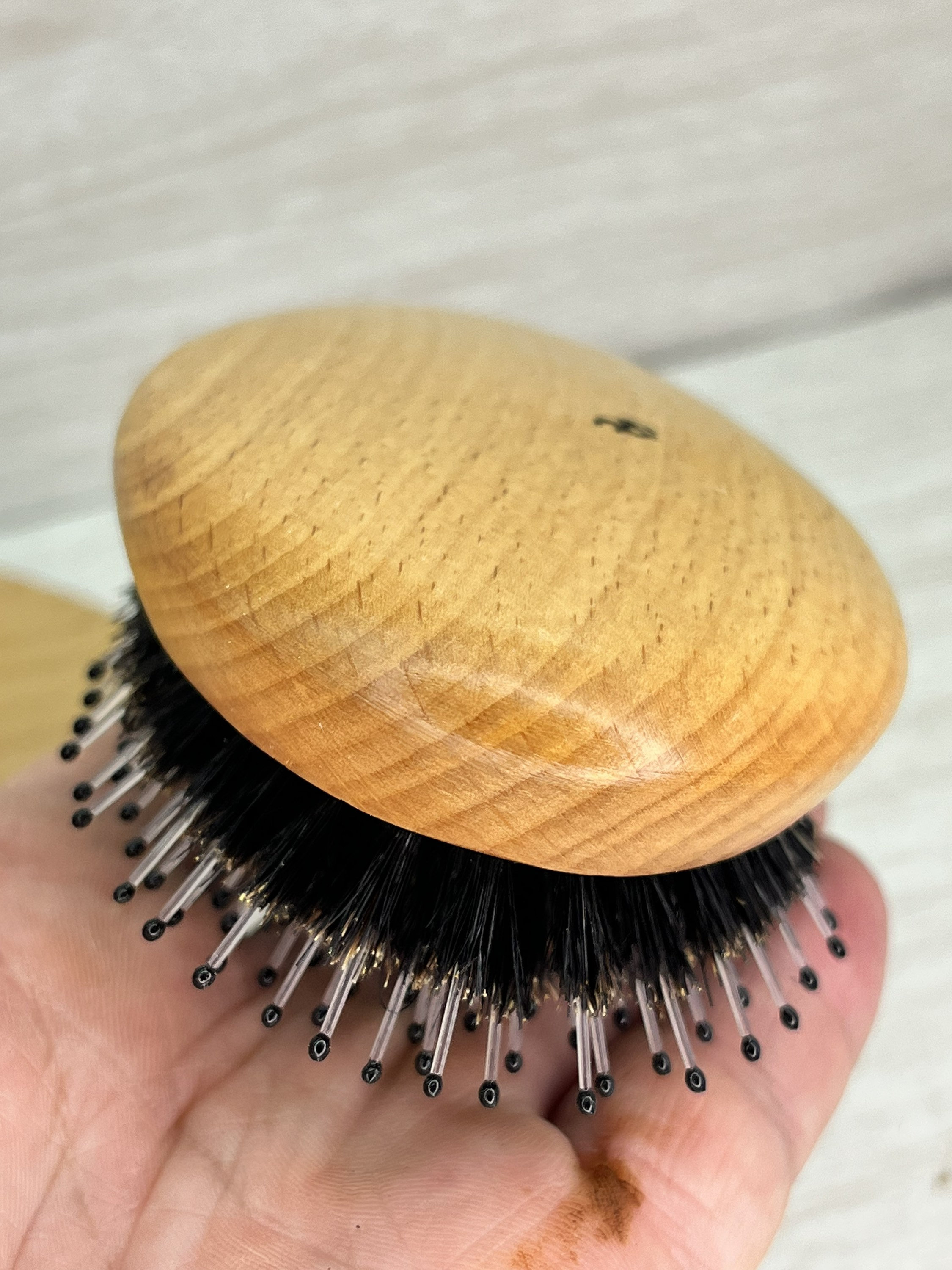 USA Made Beechwood Wood BOAR Hair & Nylon Pin Hand Palm Brush Cushion  Bristle Hair 5 Beard Travel Palm Military Dixie Cowboy 