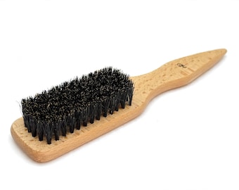 USA Made Beechwood Wood Boar Hair Bristle Brush Teasing Rat Tail Styling Dressing Finishing Smoothing Dry Wet 9” Medium Dixie Cowboy
