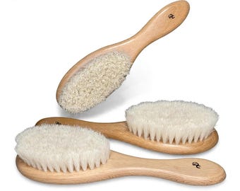 USA Made 100% Texas GOAT Brush Farm Raised Goats Hair Bristle 7" Beechwood Wood Handle Hair Body Face Dry Barber Neck Duster Beard Baby