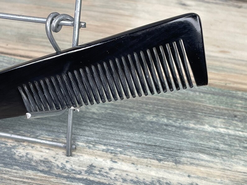 USA Made BUFFALO Ox HORN Hair Comb Perfect Beard Mustache or Pocket Comb 5\u201d Yak Fine Medium Tooth Dixie Cowboy C17