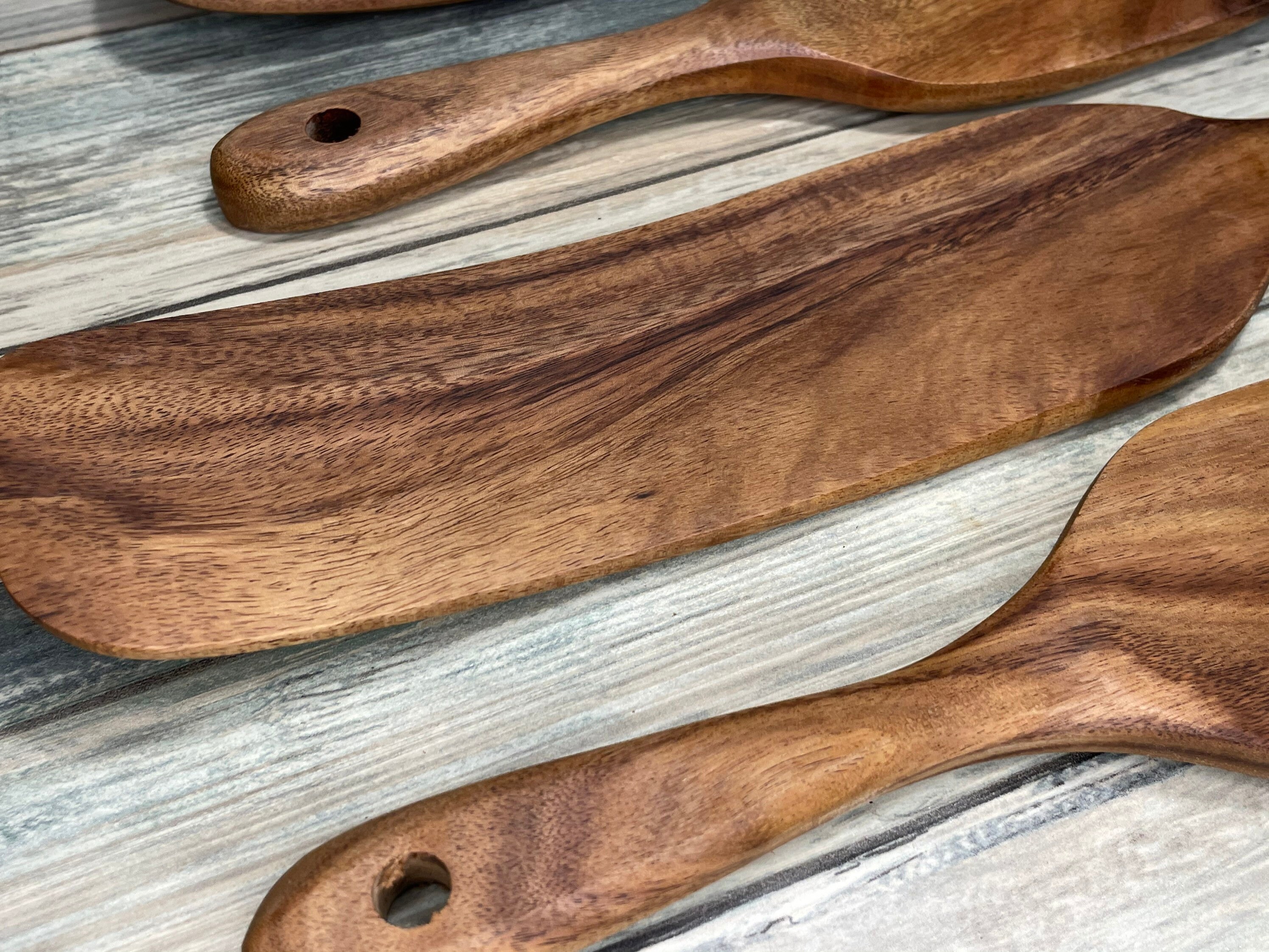 teak spurtle set