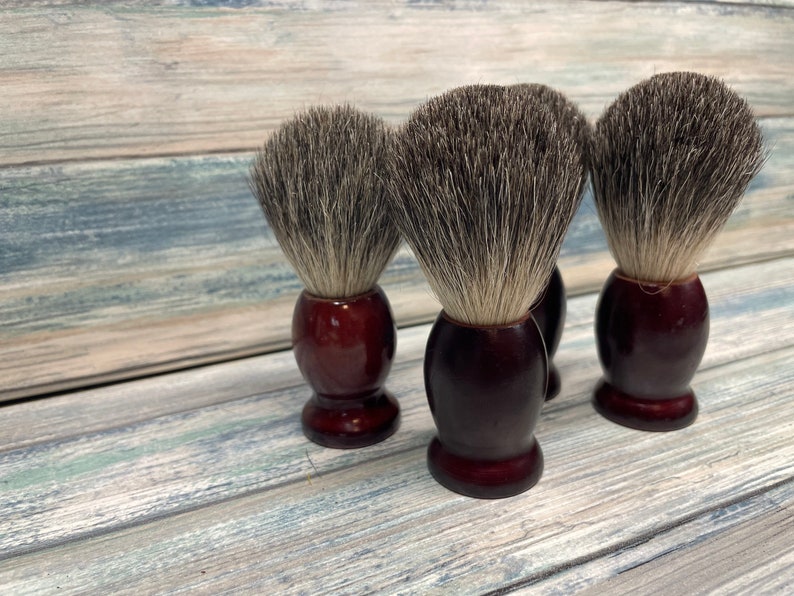USA Made Reclaimed Wood & REAL Silvertip BADGER Hair Shaving Lather Shave Brush Soap Men's Women's Dixie Cowboy image 7