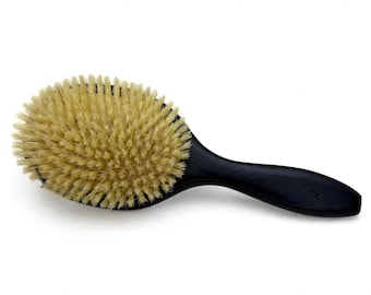 USA Made Natural Color Boar Hair Brush Texas OAK wood Black XL 10" Bristle Cushion Paddle Styling Smoothing Dixie Cowboy