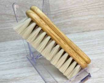 USA Made ASH Wood GOAT Hair Beard Baby Dry Body Brushing Bristle Brush Hair 5” Super Soft Palm Military Dixie Cowboy