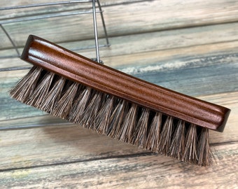 USA Made Reclaimed Wood HORSEHAIR Horse Hair Wood Beard Bristle Brush BEARDS Short Hair 6” Soft Plush Palm Military Dixie Cowboy