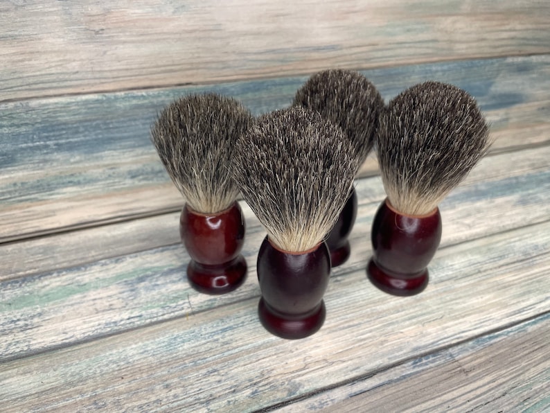 USA Made Reclaimed Wood & REAL Silvertip BADGER Hair Shaving Lather Shave Brush Soap Men's Women's Dixie Cowboy image 6