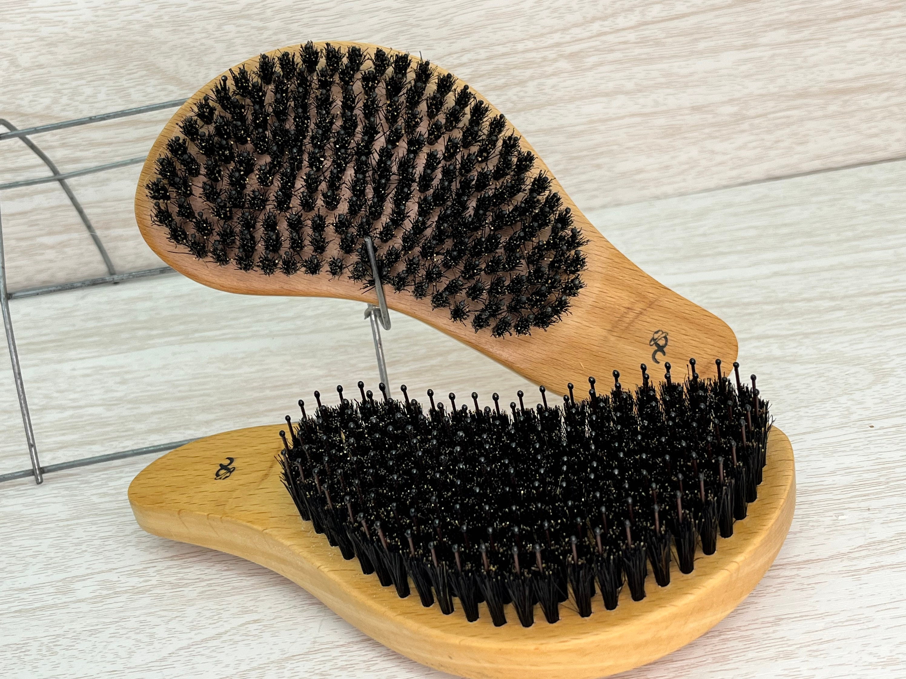 USA Made Beechwood Wood BOAR Hair & Nylon Pin Hand Palm Brush Cushion  Bristle Hair 5 Beard Travel Palm Military Dixie Cowboy 