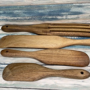 teak spurtle set