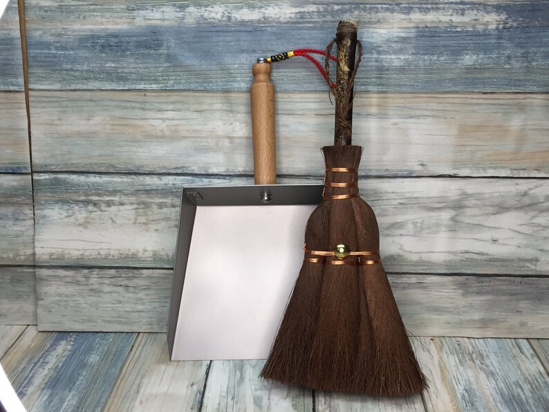 USA Made 100 PALM Fiber WHISK Broom & Dustpan Set Fireplace Etsy