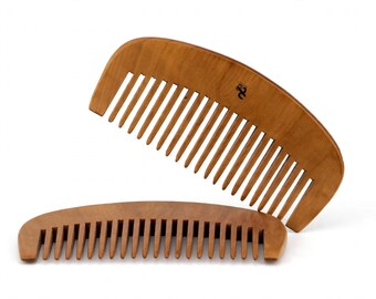 USA Made Whole Piece Reclaimed Texas Pine Wood 4.5” Curved Hand Wood Pocket Styling medium wide tooth Wet Dry Hair Comb Dixie Cowboy c27
