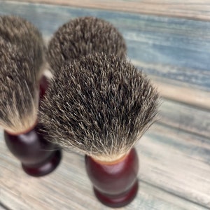 USA Made Reclaimed Wood & REAL Silvertip BADGER Hair Shaving Lather Shave Brush Soap Men's Women's Dixie Cowboy image 4