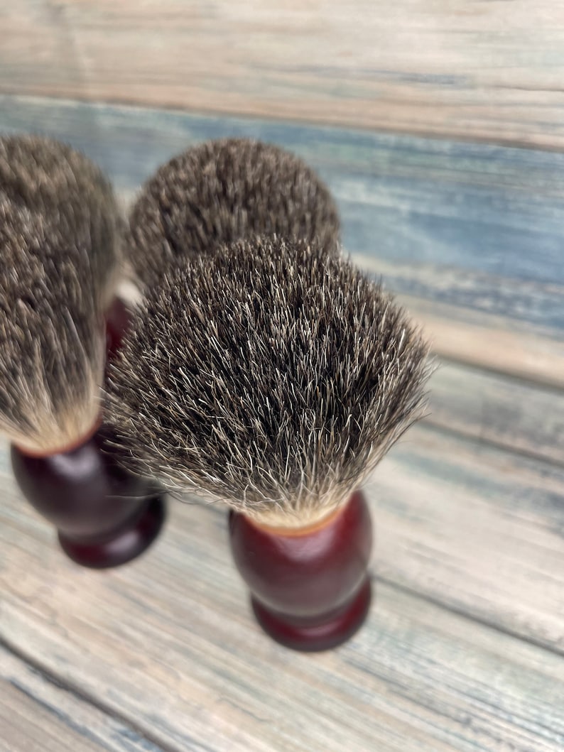 USA Made Reclaimed Wood & REAL Silvertip BADGER Hair Shaving Lather Shave Brush Soap Men's Women's Dixie Cowboy image 4