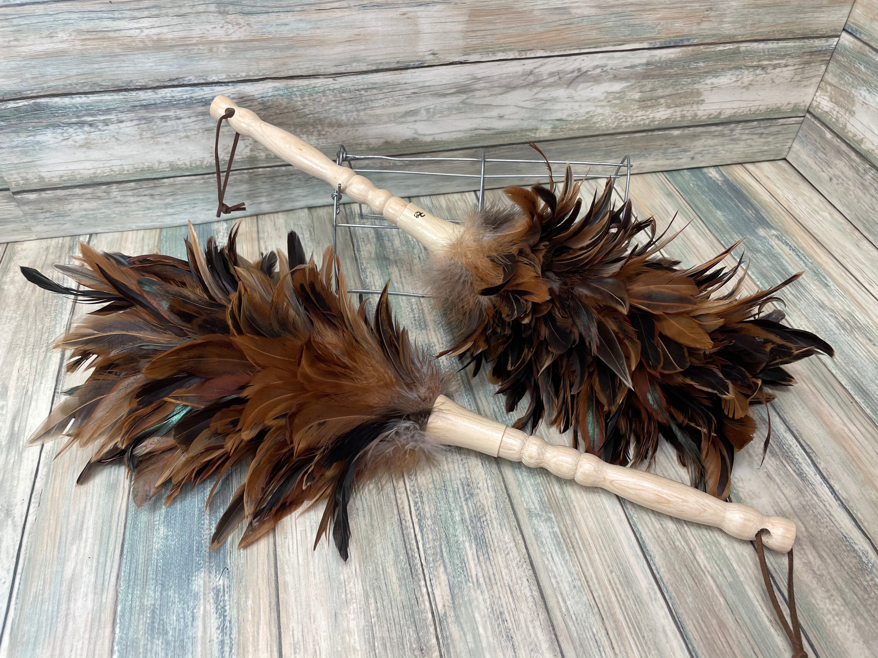 USA Made Real CHICKEN Rooster Feather & Wood Duster dusting Etsy