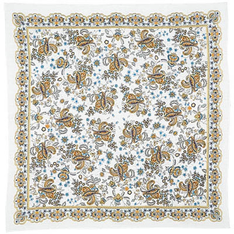 Shawl Bandana Headband Soft Cotton Original Russian Pavlovo Posad Style Print Pattern Turkish Cucumber Indian Cucumber Paisley New Bob
