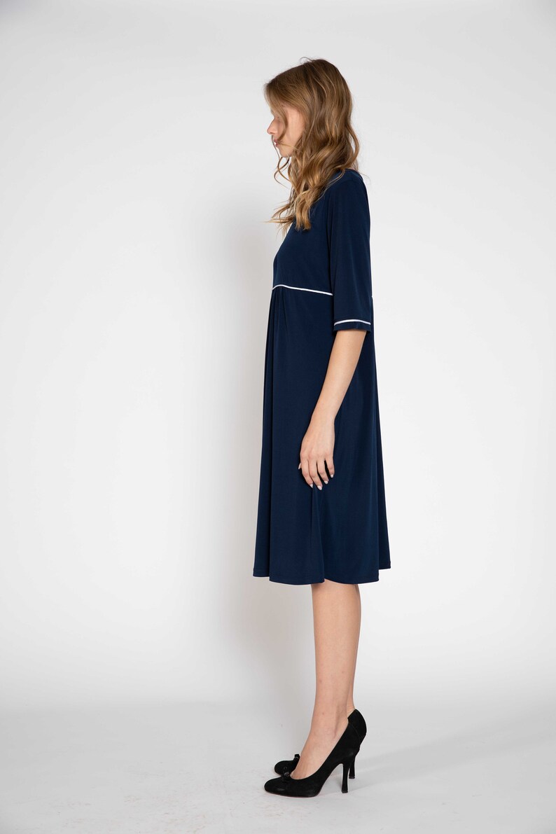 Navy blue maternity dress empire waist Mother Dress Oversized Dress