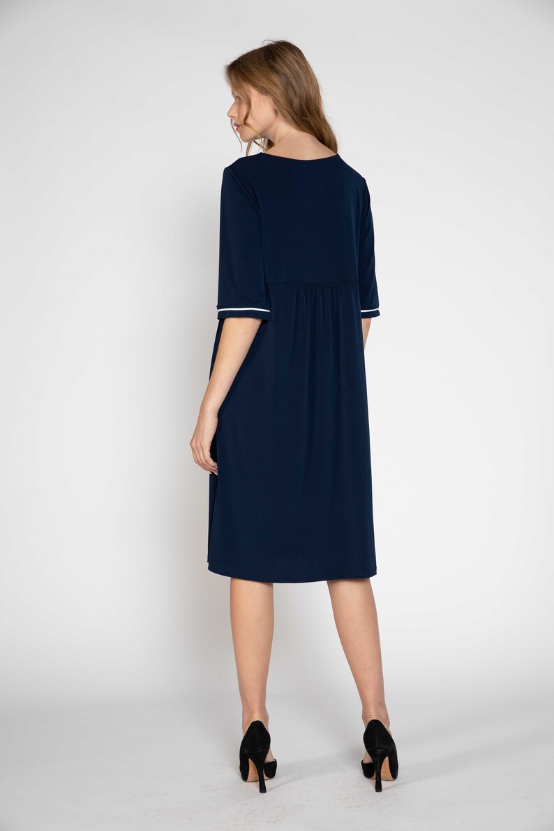 Navy blue maternity dress empire waist Mother Dress Oversized Dress