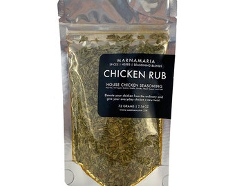 Chicken Rub - Tarragon and Paprika Seasoning Blend for Marinades and Rubs | 3/4 cup Stand Up Pouch | MarnaMaria Seasoning Blends